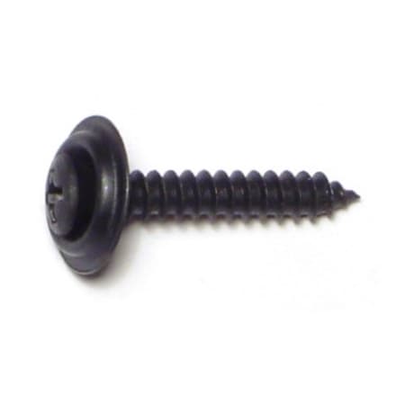 Sheet Metal Screw, #8 X 1 In, Black Phosphate Steel Oval Head Phillips Drive, 15 PK